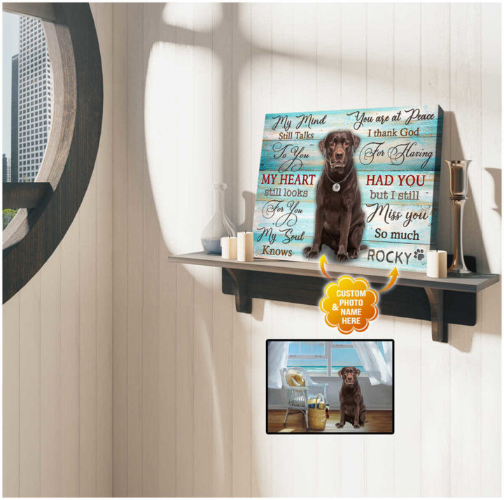 Ohcanvas Custom Photo and Name Dog My mind still talks Canvas Wall Art Decor - Personalized Dog Sympathy - Spreadstores