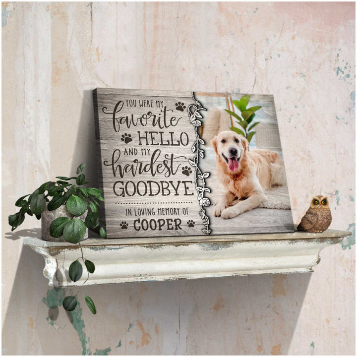 Personalized Memorial Canvas Prints, Personalized Sympathy Gifts, Memorial Wall Art You Were My Favorite Hello Ohcanvas - Personalized Dog Sympathy - Spreadstores