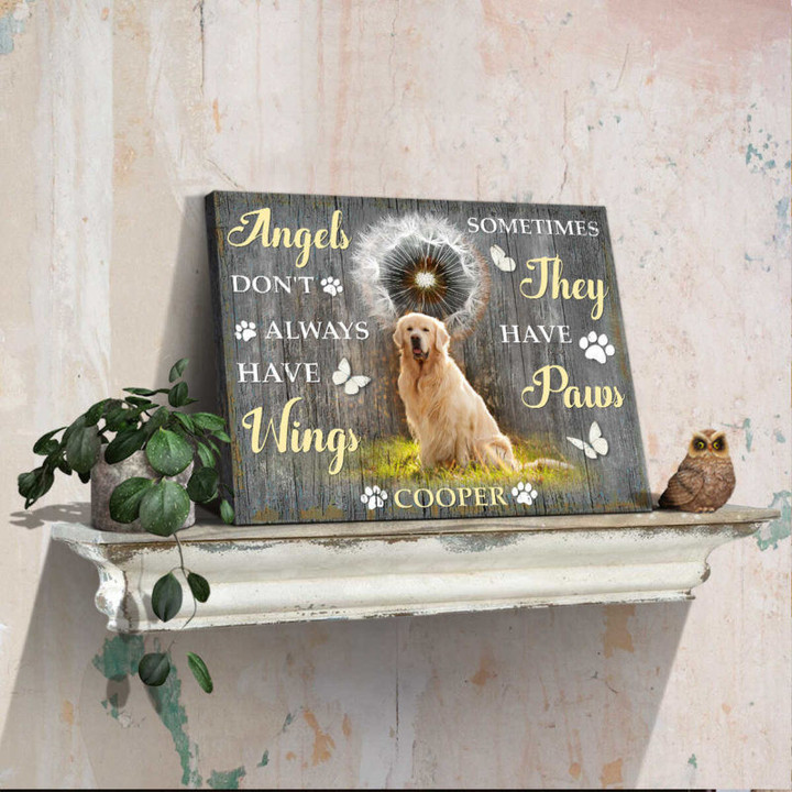 Custom Canvas Prints Personalized Memorial Pet Photo Angels don't always have wings Ohcanvas - Personalized Dog Sympathy - Spreadstores