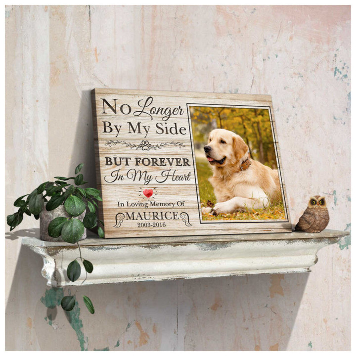 Custom Canvas Prints Personalized Memorial Pet Photo No longer by my side Ohcanvas - Personalized Dog Sympathy - Spreadstores