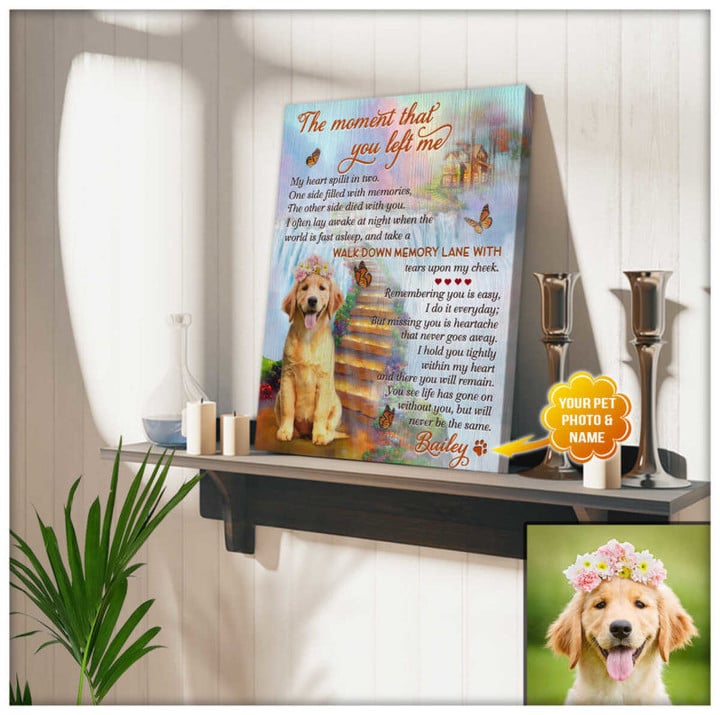 Ohcanvas Custom The Moment That You Left Canvas Wall Art Decor - Personalized Dog Sympathy - Spreadstores