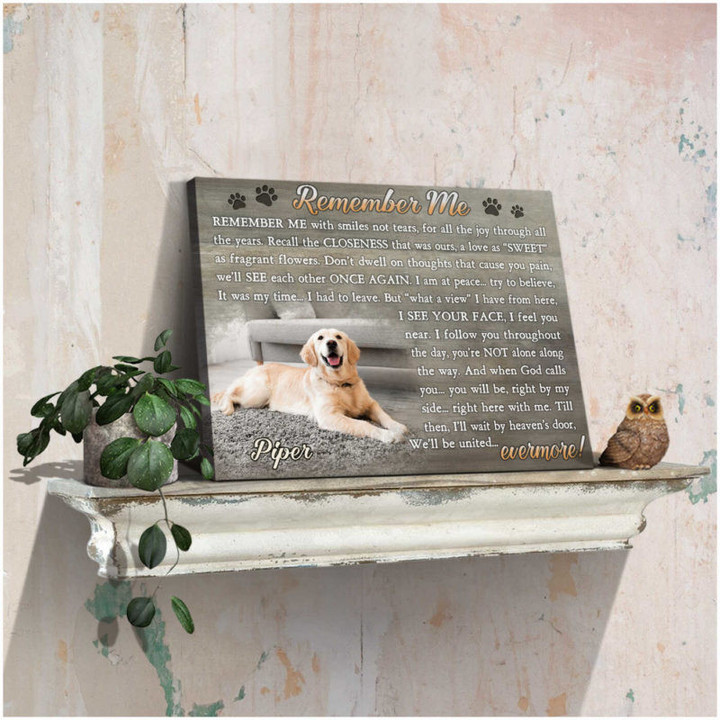 Personalized Memorial Canvas Prints, Personalized Sympathy Gifts, Memorial Wall Art Remember me Ohcanvas - Personalized Dog Sympathy - Spreadstores
