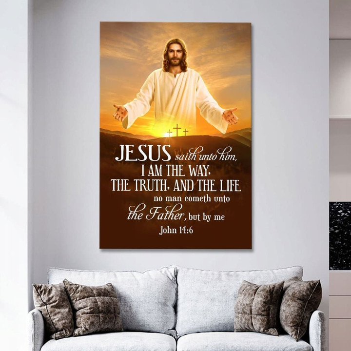 I am the way the truth and the life John 14:6 Bible verse wall art canvas