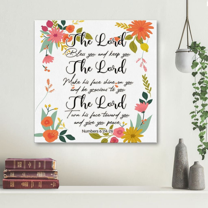 Numbers 6:24-26 The Lord bless you and keep you Scripture wall art canvas