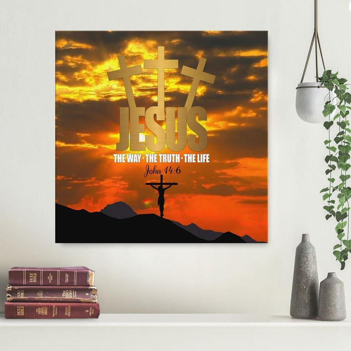 Jesus the way the truth the life canvas wall art