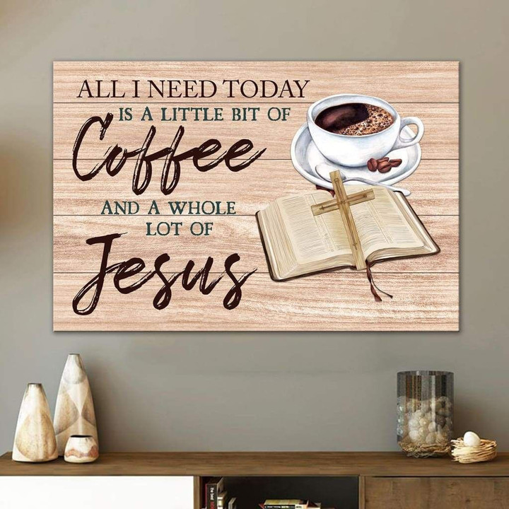 Jesus and coffee wall art canvas - Christian wall art