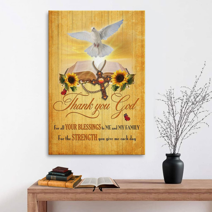 Thank you God for all your blessings canvas wall art