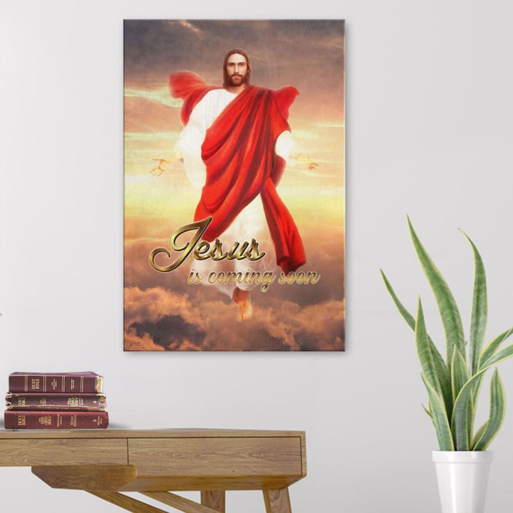 Christian wall art: Jesus is coming soon canvas print