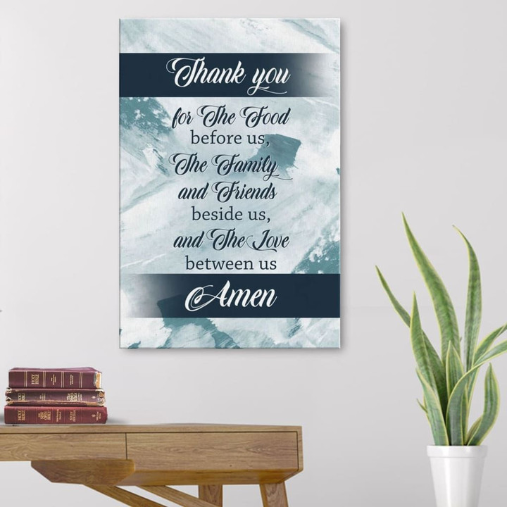 Christian wall art: Thank you for the food before us canvas print
