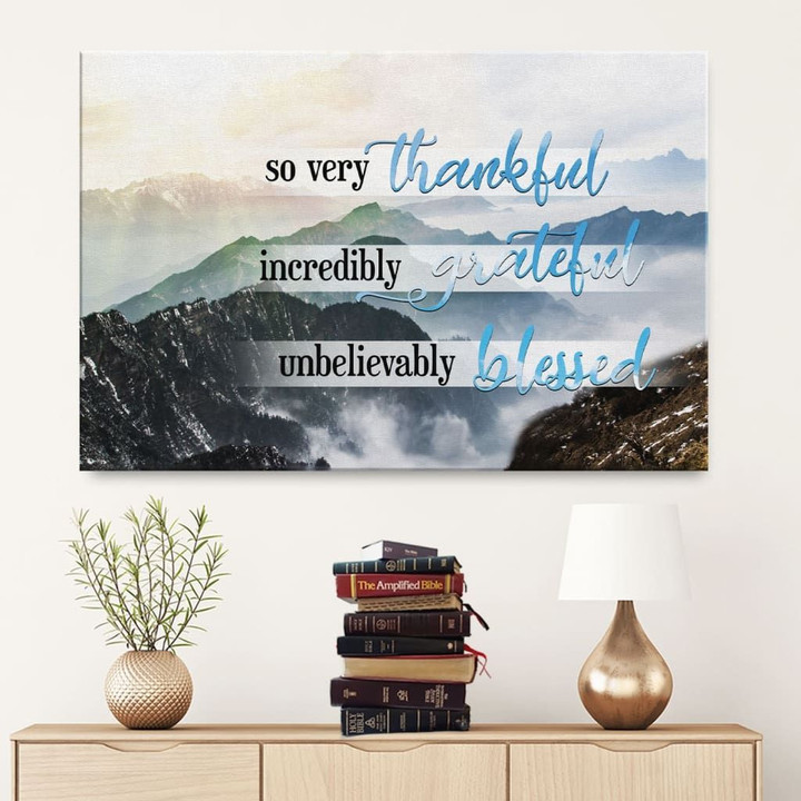 Thankful Grateful Blessed canvas wall art