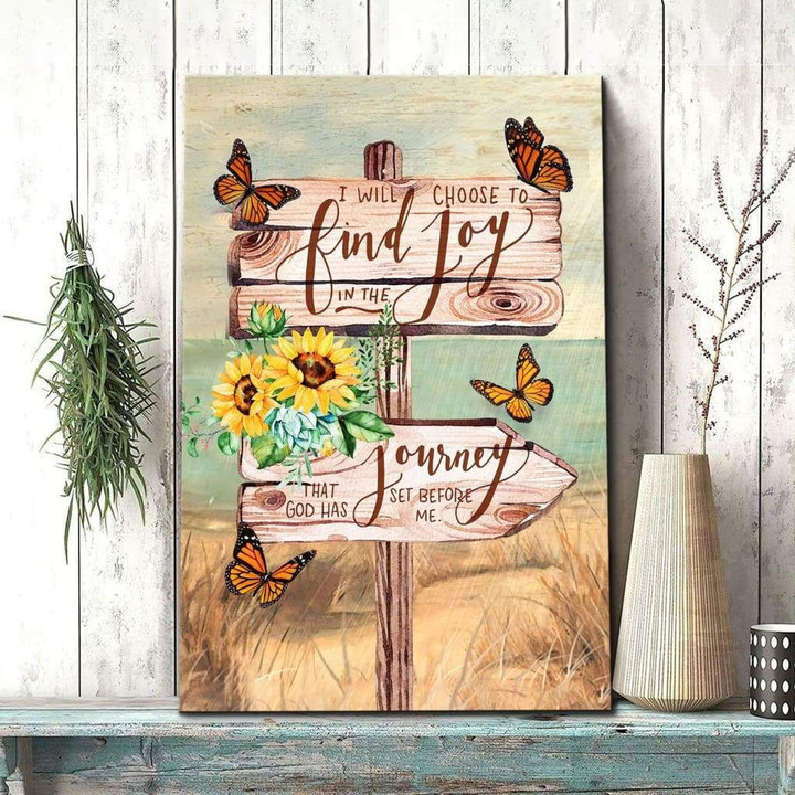 Christian wall art: I will choose to find joy in the journey canvas print