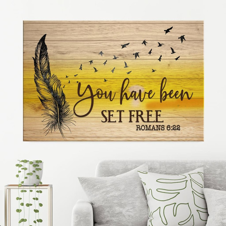 You have been set free Romans 6:22 canvas - Bible verse wall art