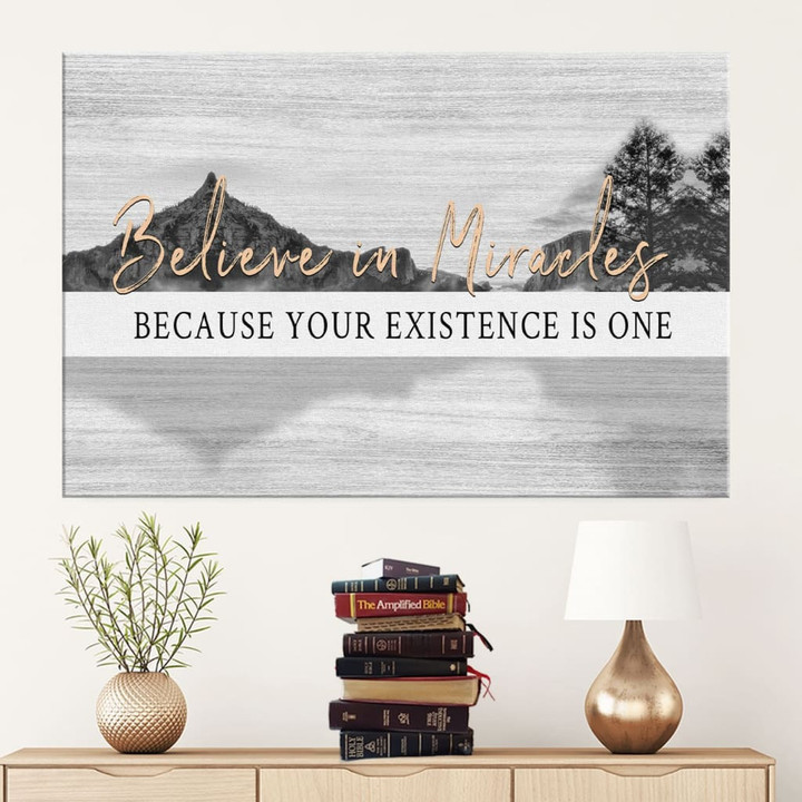 Believe in miracles Christian wall art canvas