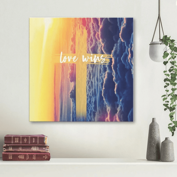 Love wins canvas wall art