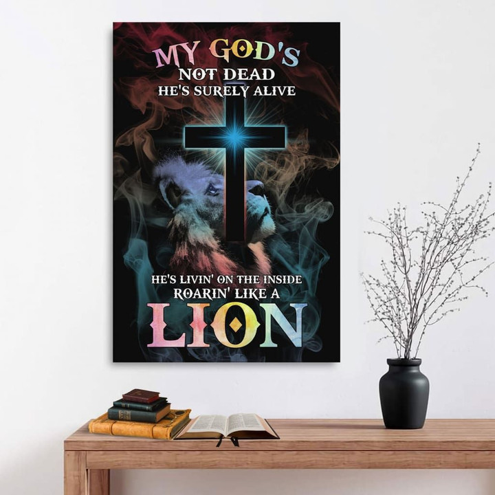 God's not dead He surely alive canvas - Christian wall art