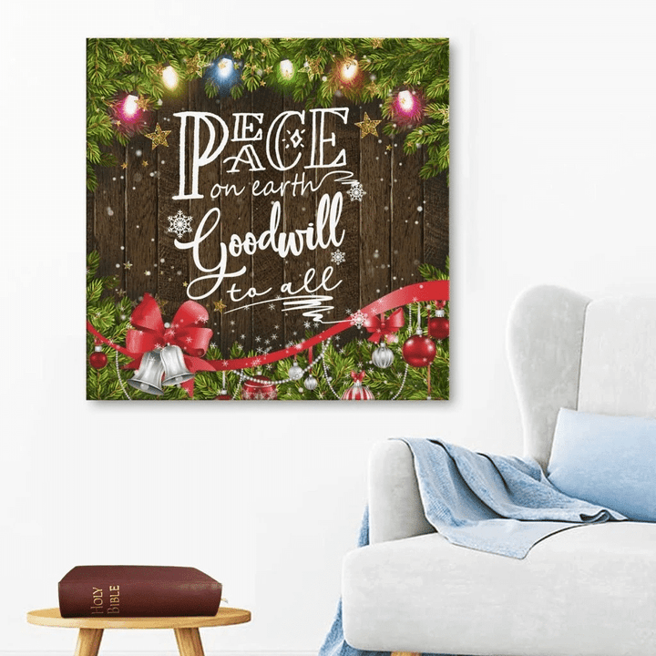 Peace on earth goodwill to all canvas wall art