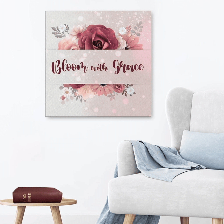 Bloom with grace canvas wall art
