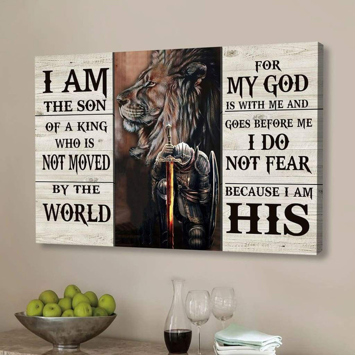 Lion and Warrior canvas: I Am the Son of a King wall art decor