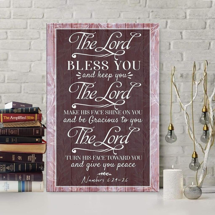 The Lord bless you and keep you Numbers 6:24-26 NIV Bible Verse wall art canvas