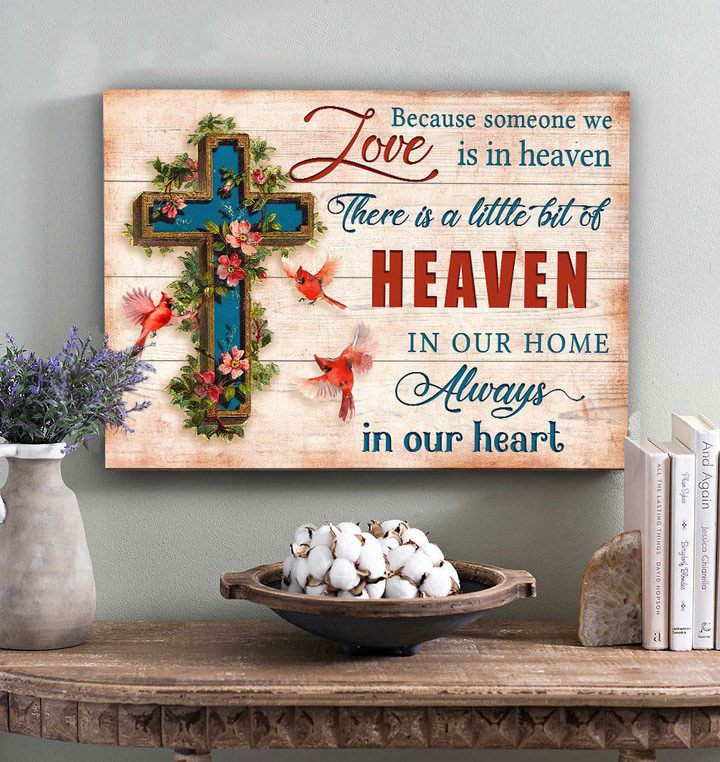 Spread Store Canvases Cardinal Gift for loss os relatives - In our heart ver 2 - Sympathy Gifts - Spreadstore