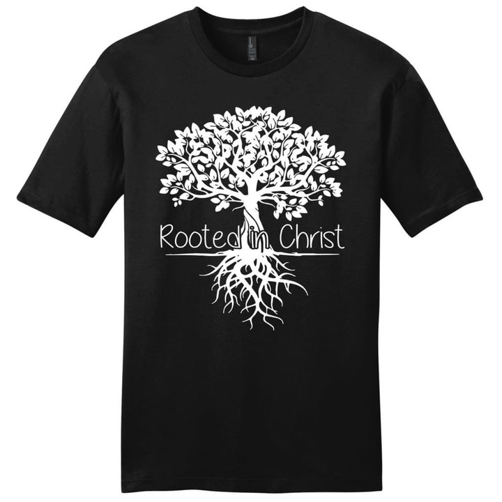 Rooted in Christ mens Christian t-shirt - Gossvibes