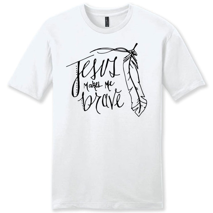 Jesus makes me brave mens Christian t-shirt - Gossvibes