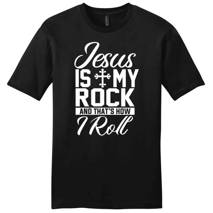 Jesus is my rock and that's how I roll mens Christian t-shirt, Jesus shirts - Gossvibes