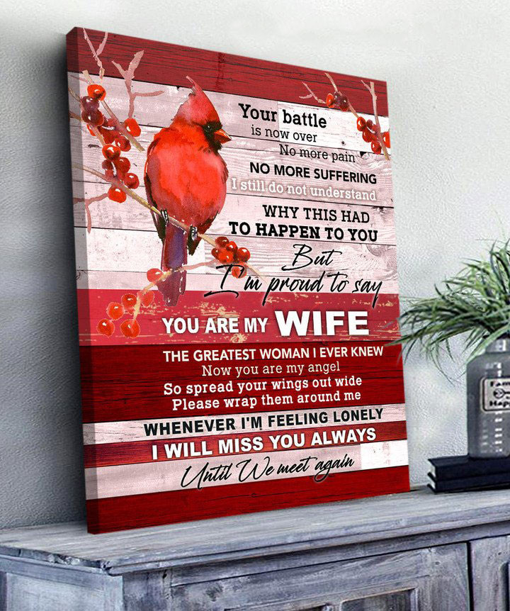 Spread Store Cardinal Memorial Canvas You are my wife Wall Art - Sympathy Gifts - Spreadstore