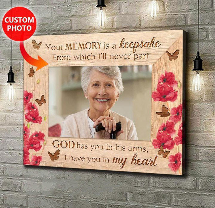 Spread Store Top7 Custom Photo Memorial Canvases Wall Hanging - I Have You In My Heart - Personalized Sympathy Gifts - Spreadstore