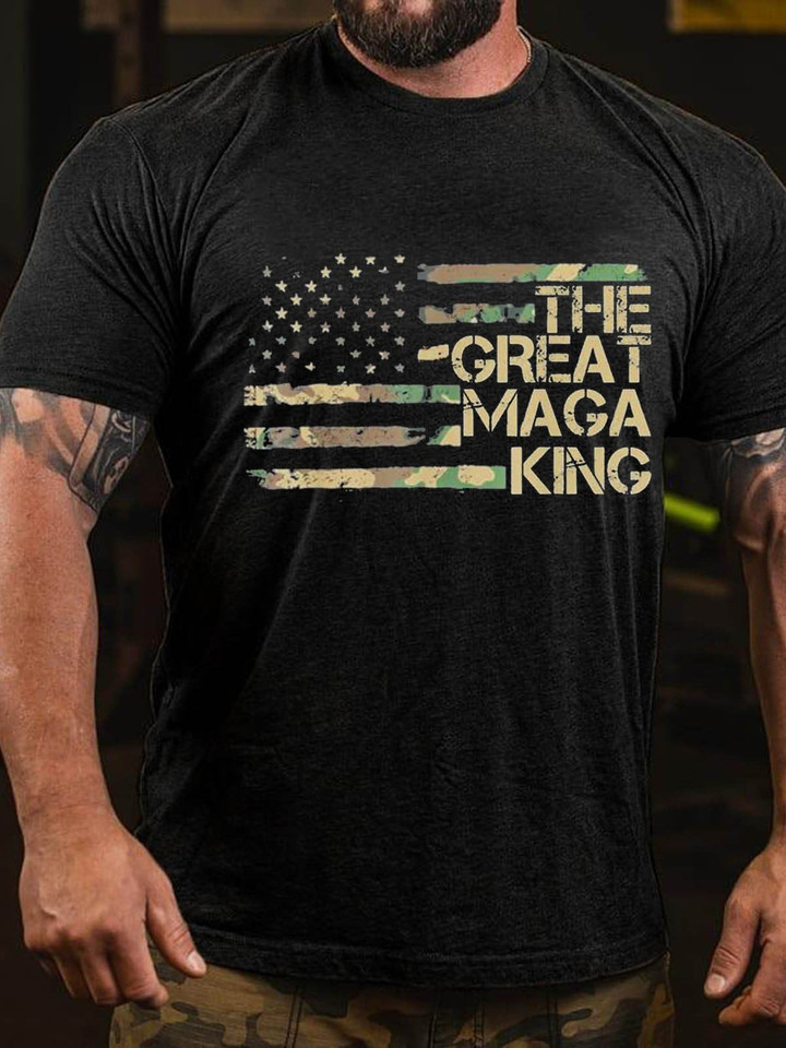 Men's Ultra Maga The Great Maga King American Flag T-Shirt