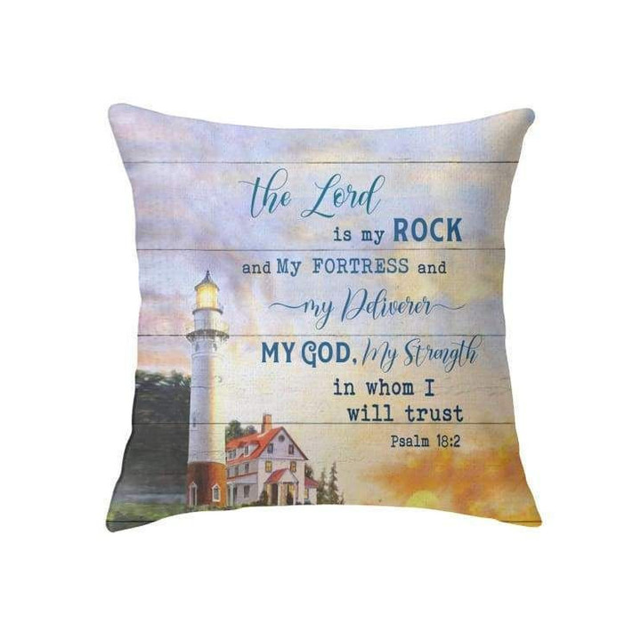 The Lord is my rock Psalm 18:2 KJV Bible verse pillow - Christian pillow, Jesus pillow, Bible Pillow - Spreadstore