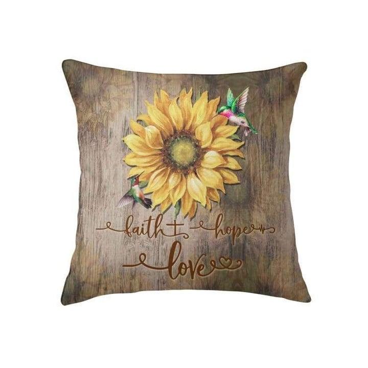 Faith Hope Love Sunflowers Christian pillow - Christian pillow, Jesus pillow, Bible Pillow - Spreadstore