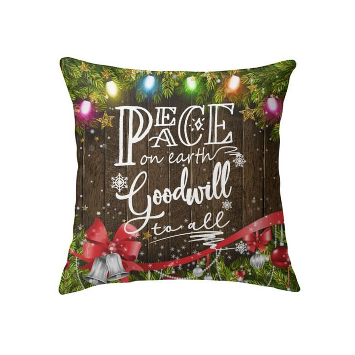 Peace on earth goodwill to all Christian pillow - Christian pillow, Jesus pillow, Bible Pillow - Spreadstore