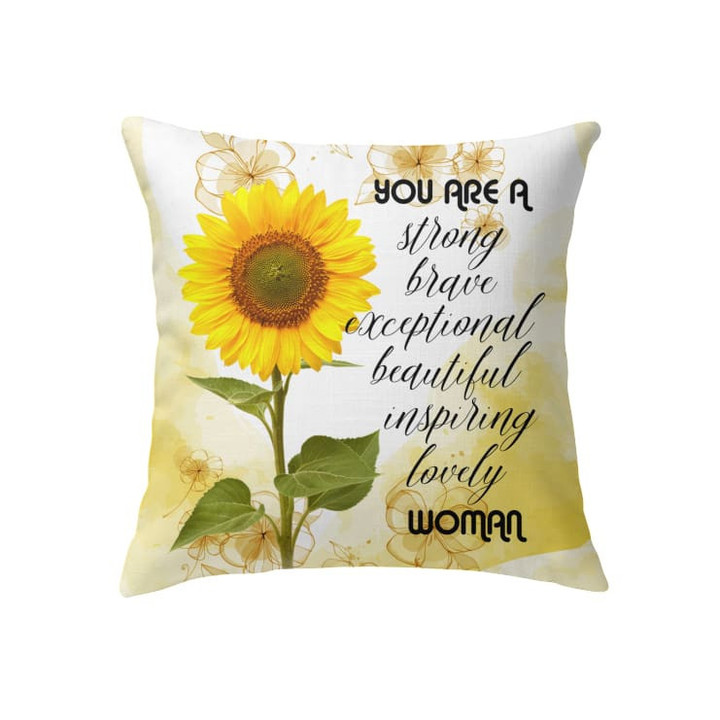 You are strong brave exceptionally beautiful lovely Christian pillow - Christian pillow, Jesus pillow, Bible Pillow - Spreadstore