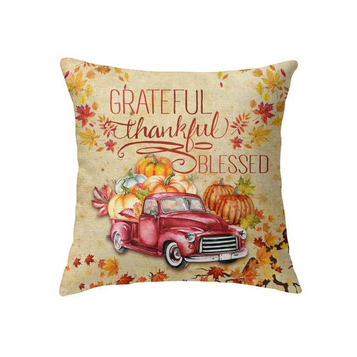 Thankful grateful blessed happy thanksgiving pillow - Christian pillow, Jesus pillow, Bible Pillow - Spreadstore