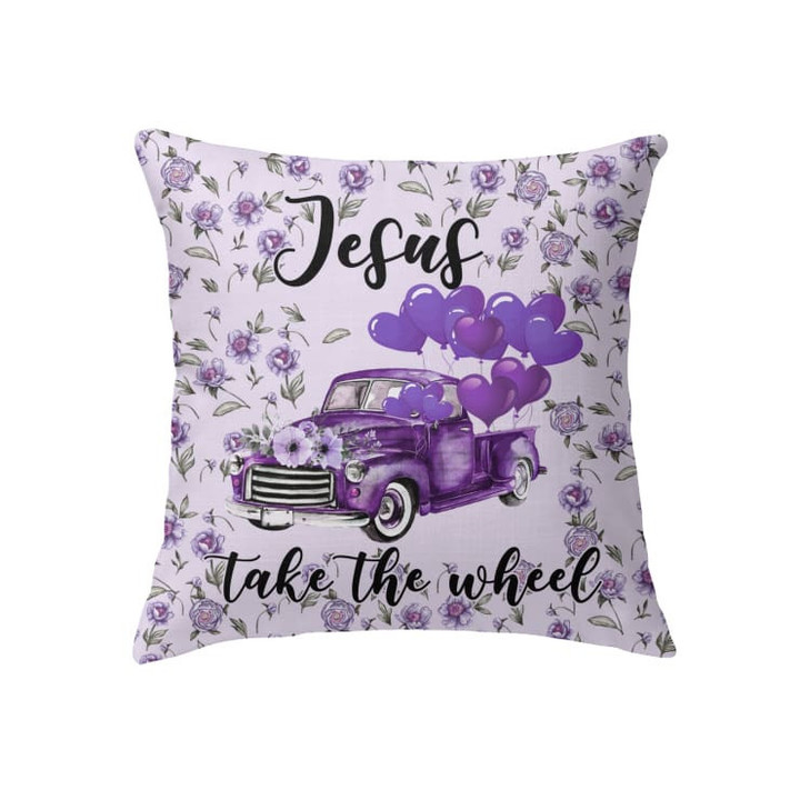 ( Purple) Jesus take the wheel Christian pillow - Christian pillow, Jesus pillow, Bible Pillow - Spreadstore