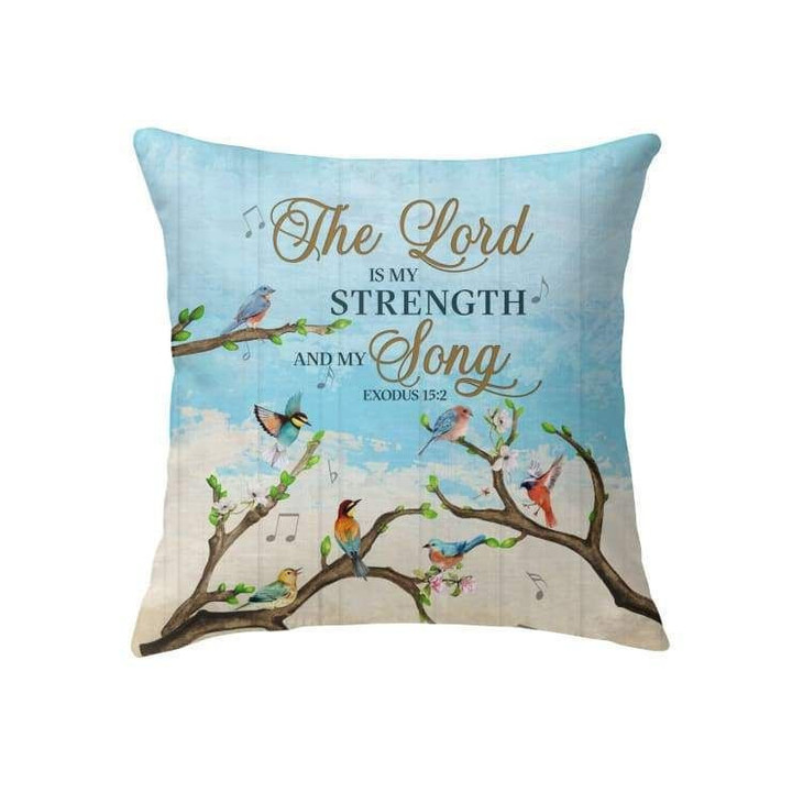 Exodus 15:2 The Lord is my strength and my song Christian pillow - Christian pillow, Jesus pillow, Bible Pillow - Spreadstore