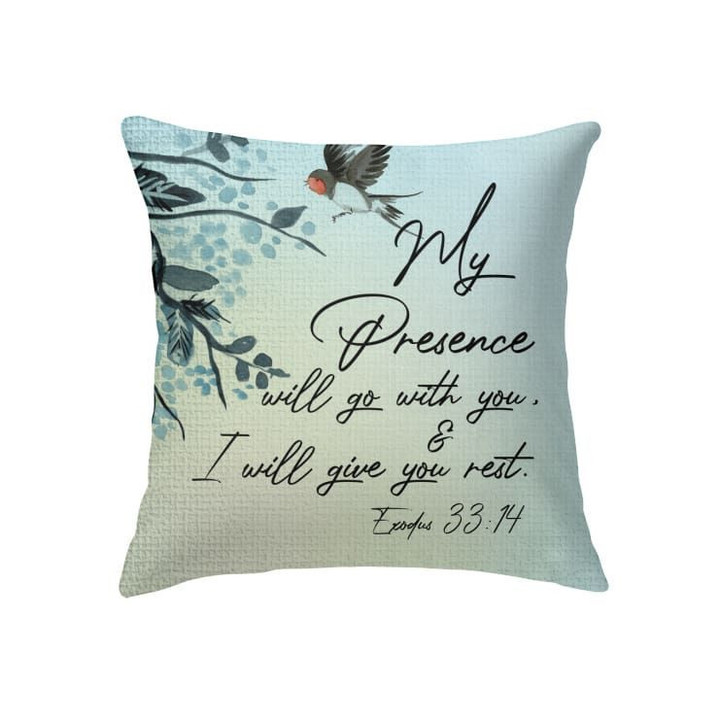 Exodus 33:14 My Presence will go with you Bible verse pillow - Christian pillow, Jesus pillow, Bible Pillow - Spreadstore
