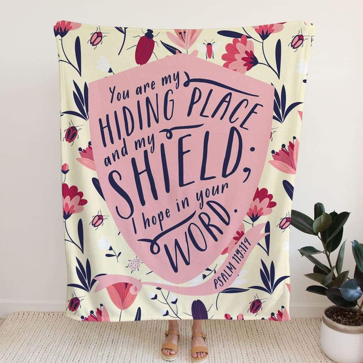 You are my hiding place Psalm 119:114 Bible verse blanket - Gossvibes