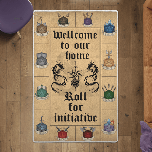 Roll For Initiative D&D Rug
