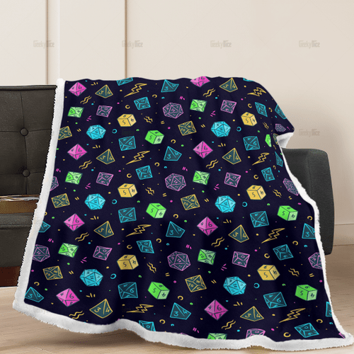 DnD Dice Colorful Blanket