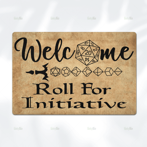 Roll for initiative door mat