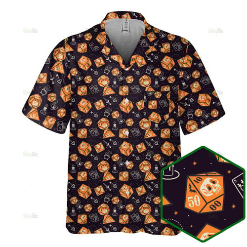 DnD Hawaiian Shirt - Mystic Dice Pattern