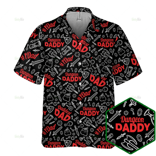 DnD Hawaiian Shirt - Dungeon Daddy Black
