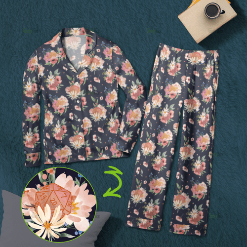 Dice Floral premium silk pyjama