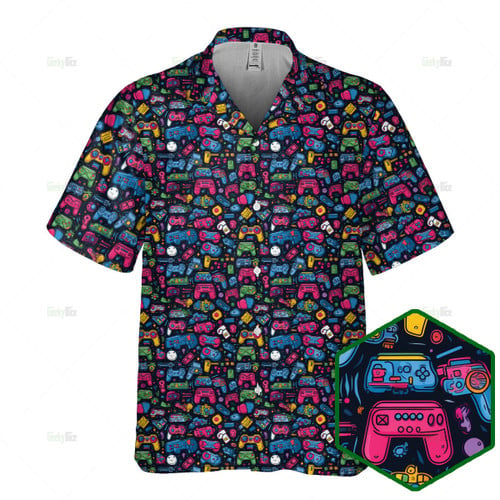 Video game pattern hawaiian shirt
