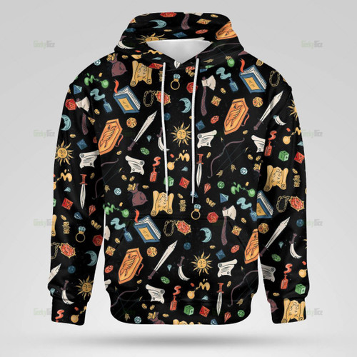 DnD Items all over print hoodie