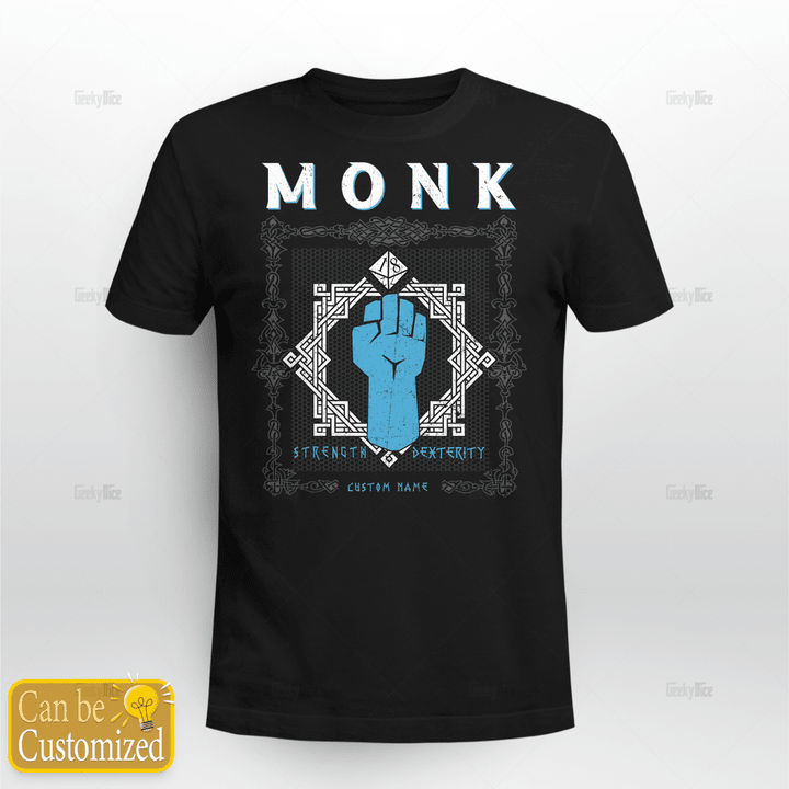 DnD Monk Custom Name T-Shirt