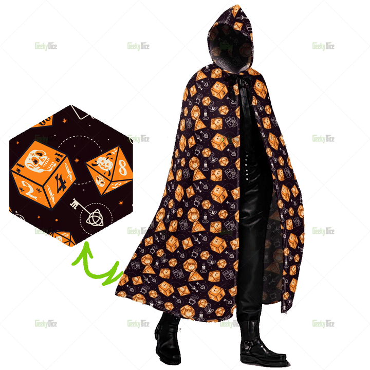 DnD hooded cloak - Mystic dice set