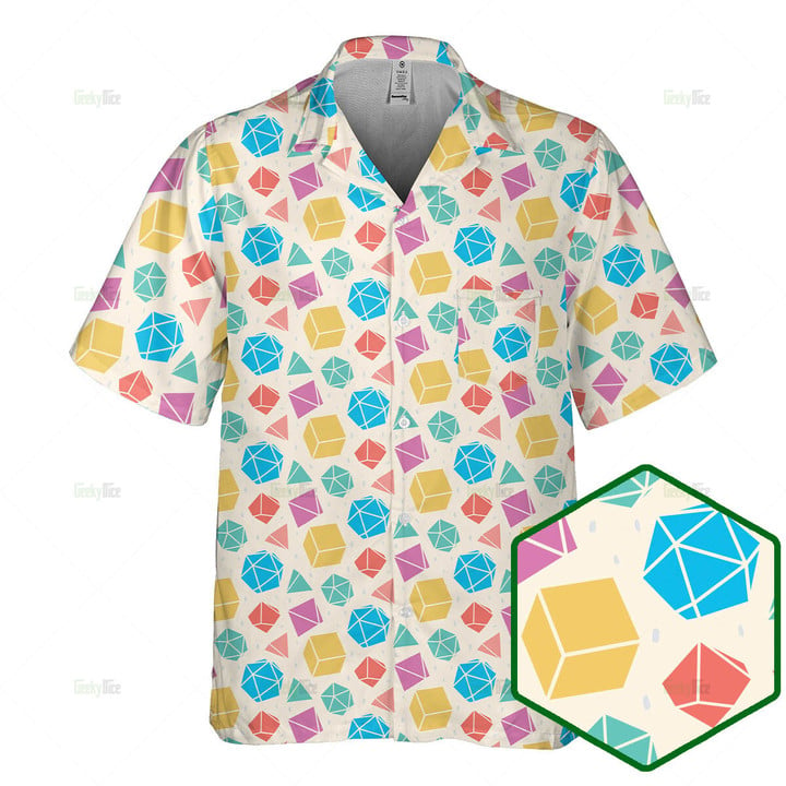 DnD Hawaiian Shirt - Dice polygonal pattern
